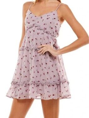 Trixxi Lavender Floral Tiered Slip